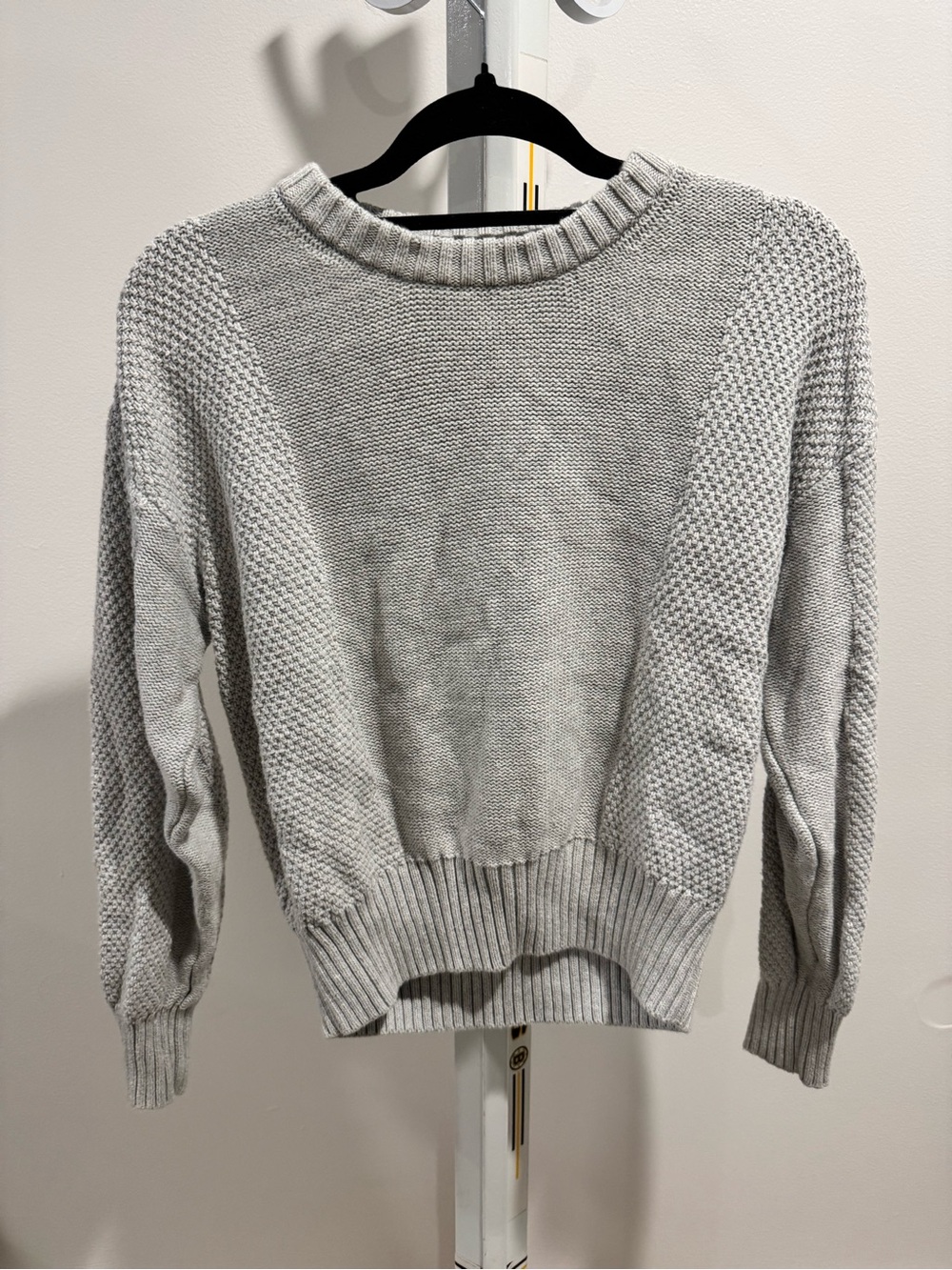 GAP Light Gray Textured Crewneck Sweater
